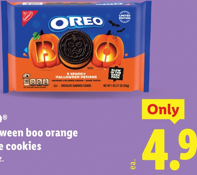 OREO® Halloween boo orange creme cookies at Lidl