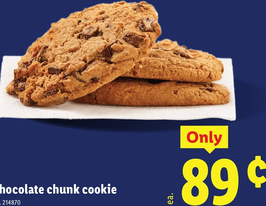 chocolate chunk cookie at Lidl