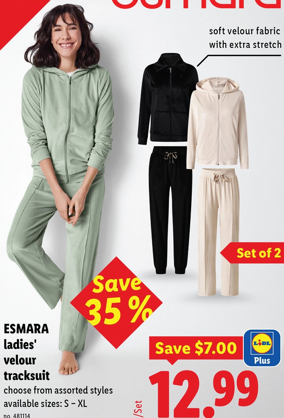 ESMARA ladies' velour tracksuit