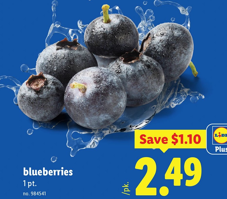 blueberries at Lidl