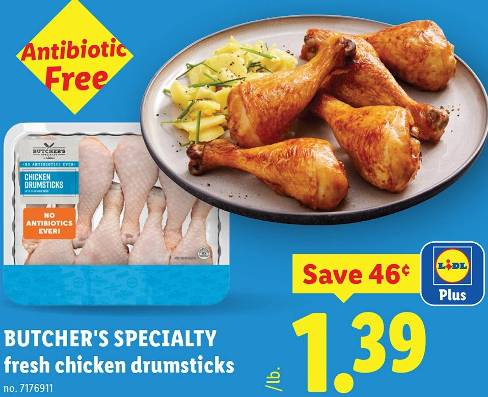 BUTCHER'S SPECIALTY fresh chicken drumsticks