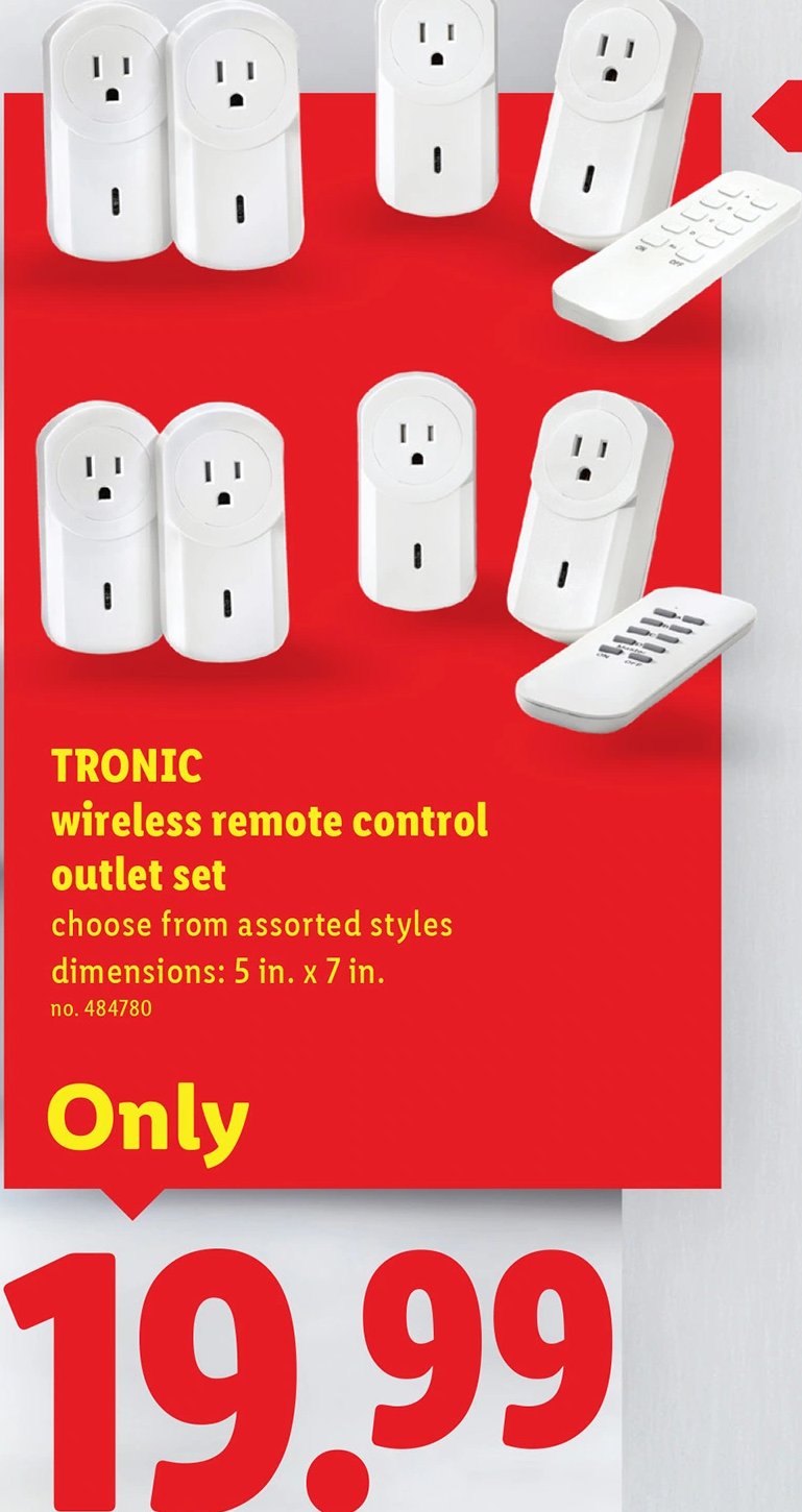 TRONIC wireless remote control outlet set