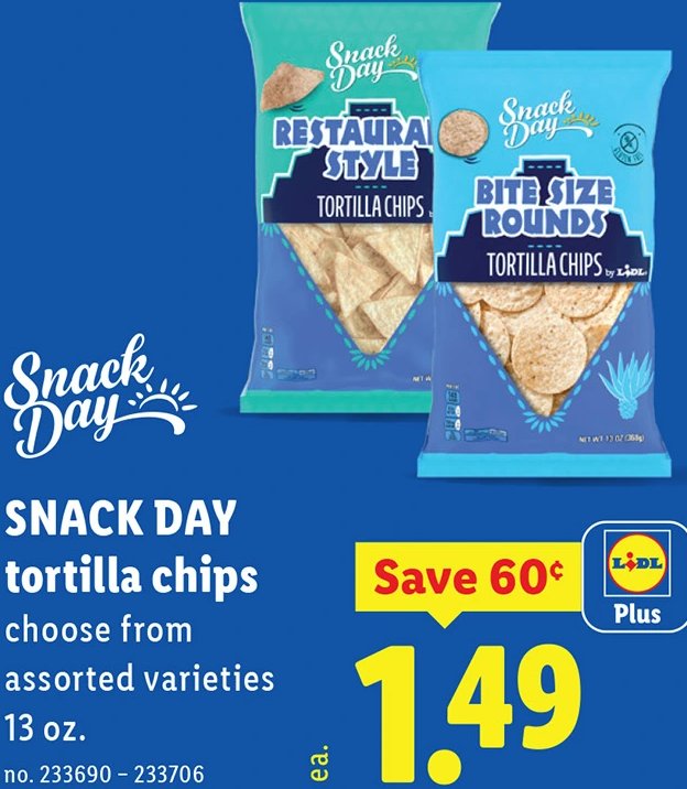 SNACK DAY tortilla chips at Lidl