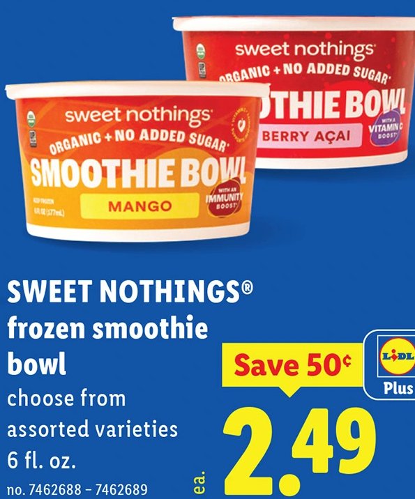 SWEET NOTHINGS® frozen smoothie bowl