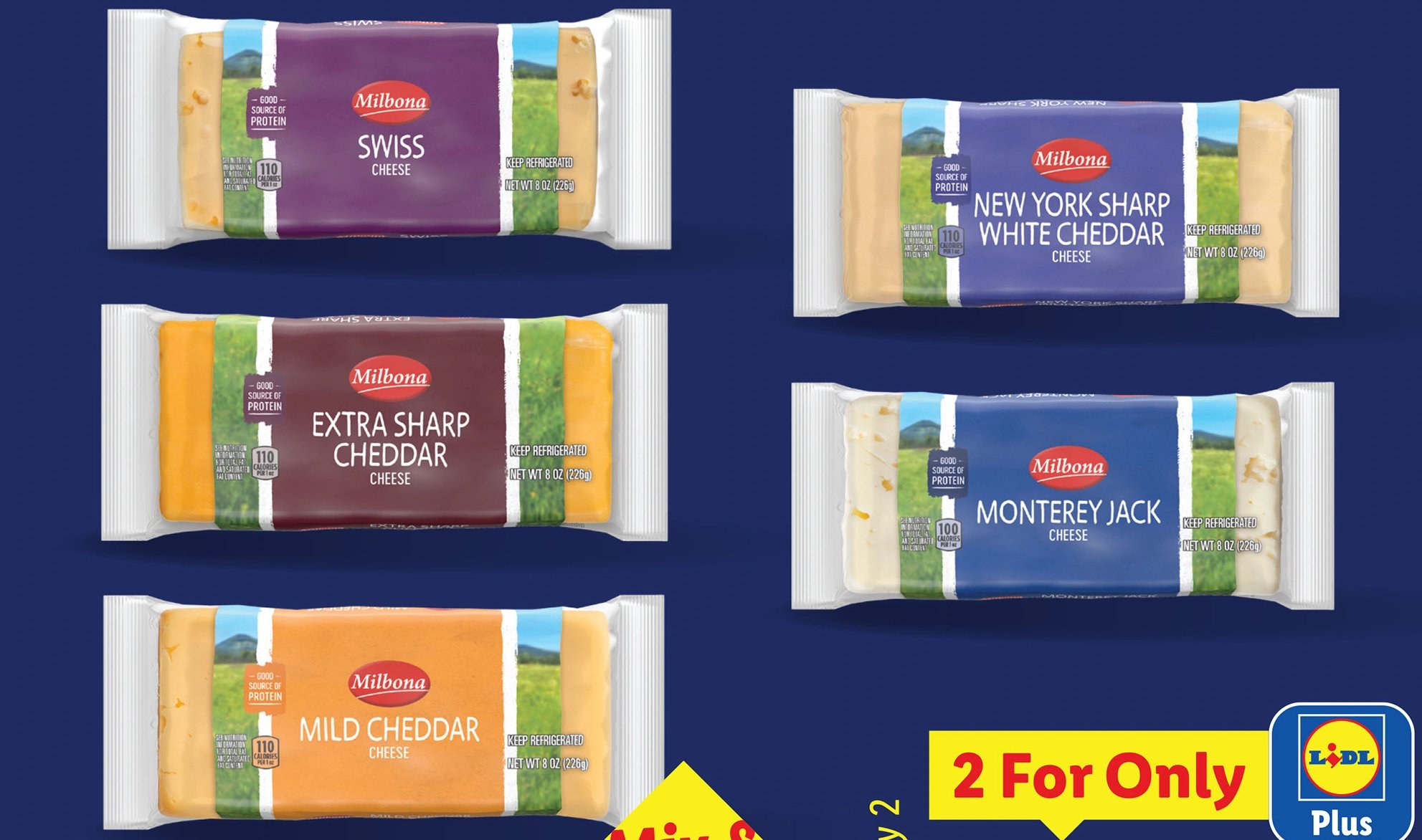MILBONA cheese block at Lidl