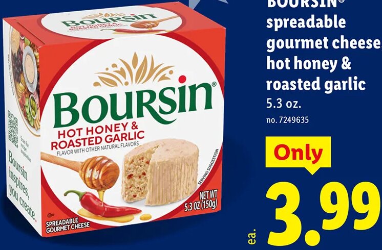 BOURSIN spreadable gourmet cheese, hot honey & roasted garlic at Lidl