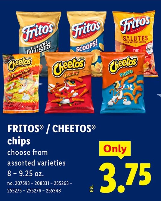 FRITOS / CHEETOS chips at Lidl