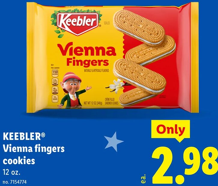 KEEBLER Vienna fingers cookies at Lidl