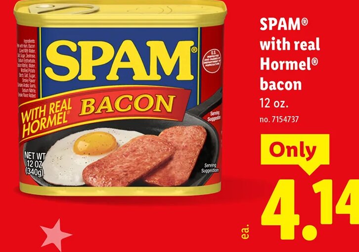 SPAM with real Hormel bacon at Lidl