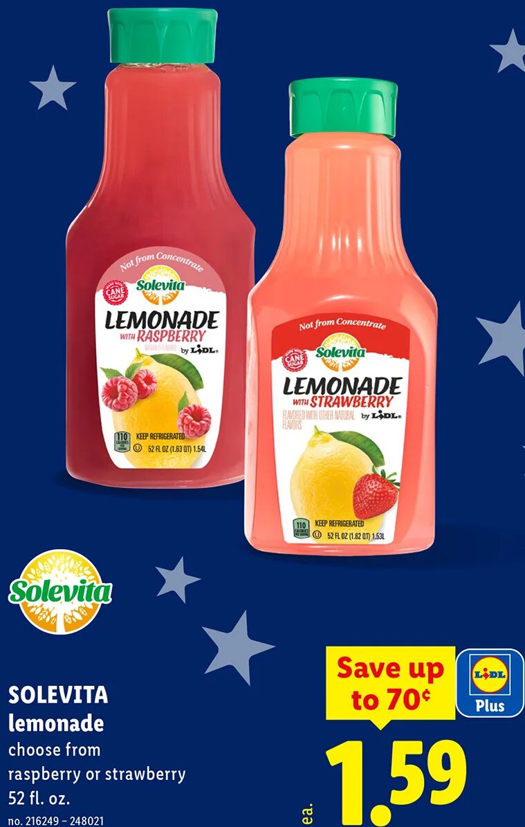 Solevita lemonade at Lidl