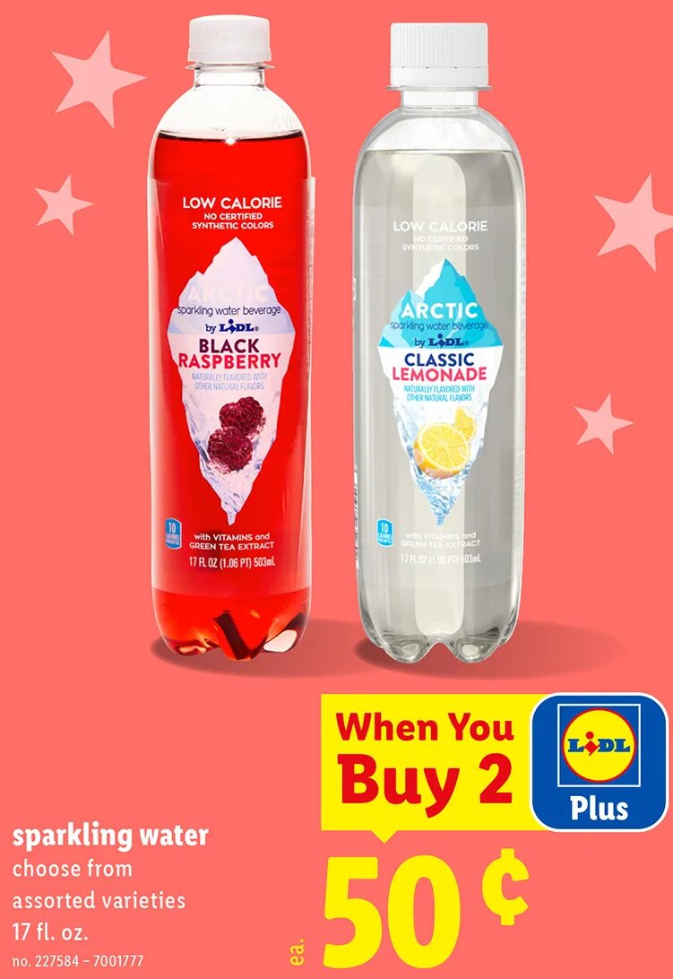 sparkling water at Lidl