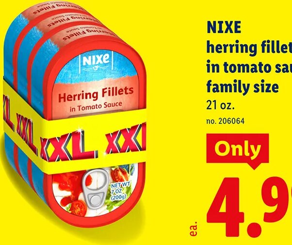 NIXE herring fillets in tomato sauce, family size