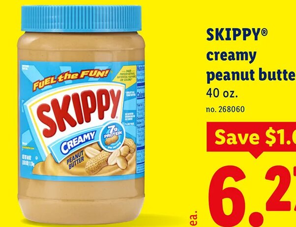 SKIPPY creamy peanut butter at Lidl