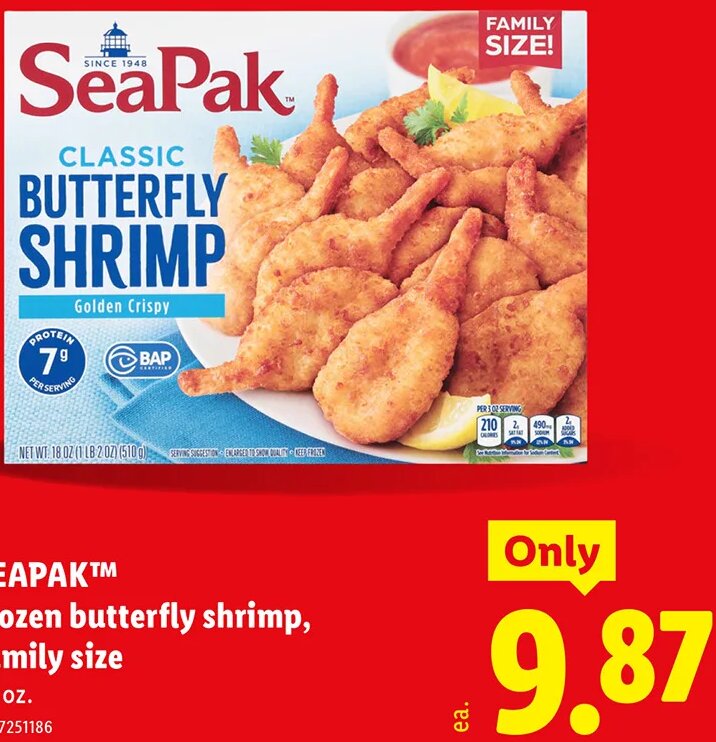 SEAPAK™ frozen butterfly shrimp, family size at Lidl