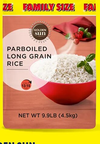 GOLDEN SUN parboiled long grain rice, family size at Lidl