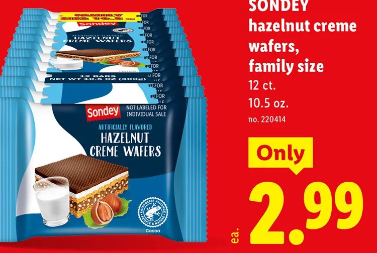 Sondey Hazelnut creme wafers