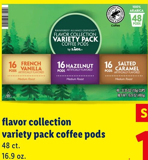 flavor collection variety pack coffee pods at Lidl