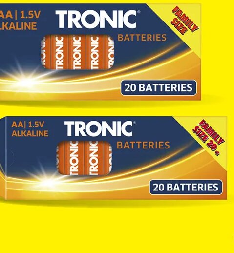 TRONIC alkaline batteries, family size