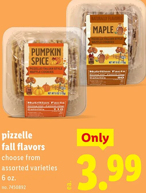 pizzelle fall flavors