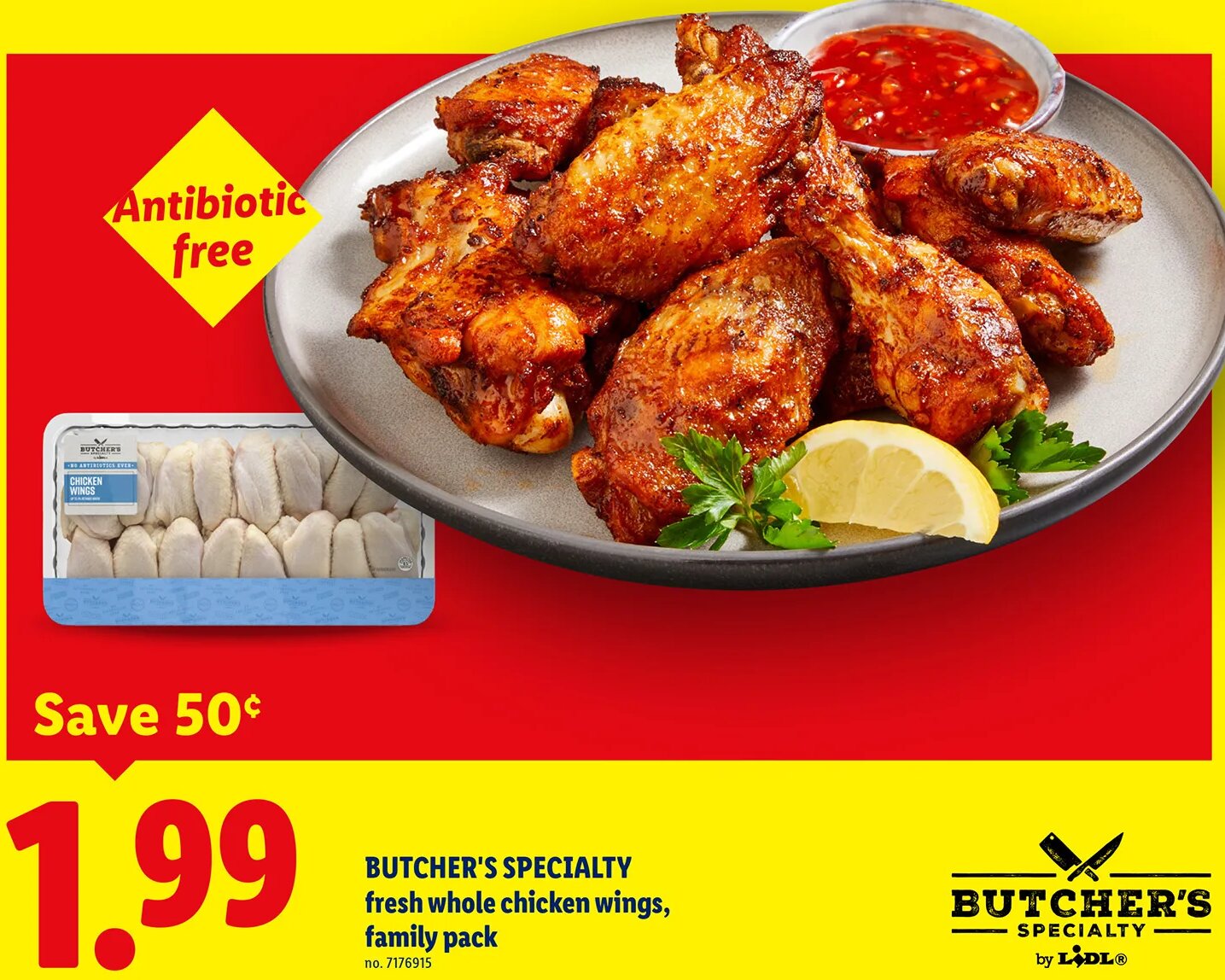 BUTCHER'S SPECIALTY fresh whole chicken wings