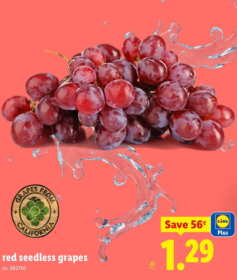 red seedless grapes at Lidl