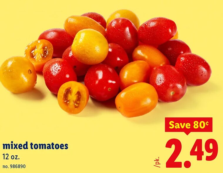 mixed tomatoes at Lidl