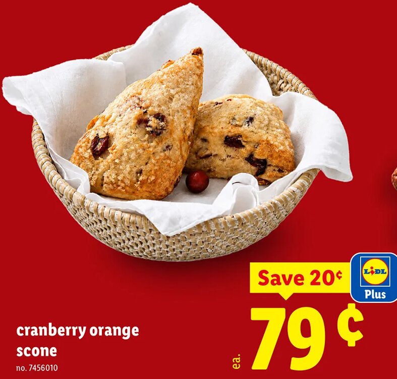 cranberry orange scone at Lidl