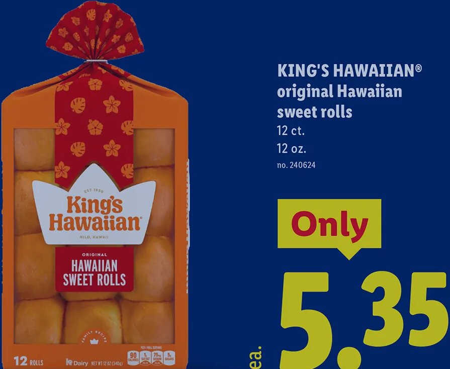 KING'S HAWAIIAN® original Hawaiian sweet rolls at Lidl
