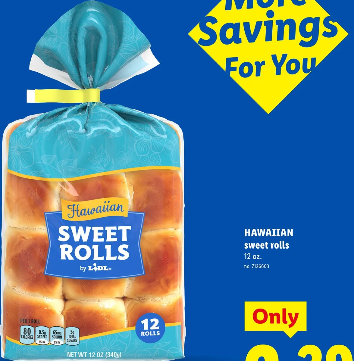 HAWAIIAN sweet rolls at Lidl