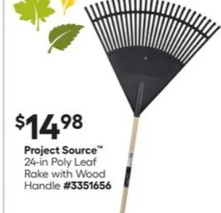 Project Source 24-in Poly Leaf Rake