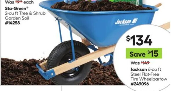 Jackson 6-cu ft Steel Flat-Free Tire Wheelbarrow