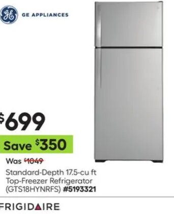 Standard-Depth 17.5-cu ft Top-Freezer Refrigerator
