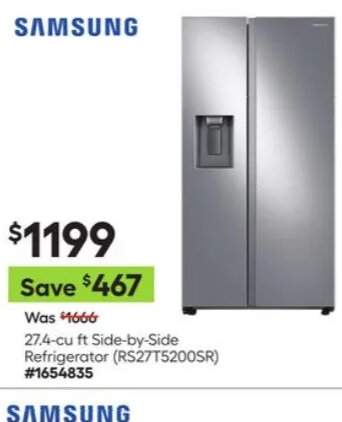 27.4-cu ft Side-by-Side Refrigerator