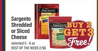 Sargento Shredded or Sliced Cheese