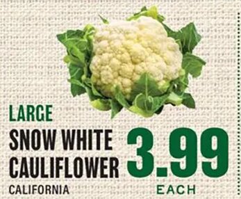 LARGE SNOW WHITE CAULIFLOWER