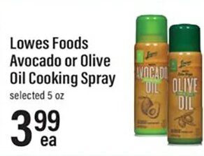 Lowes Foods Avocado or Olive Oil Cooking Spray at Lowes Foods