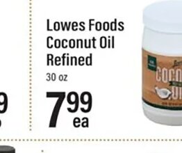 Lowes Foods Coconut Oil Refined