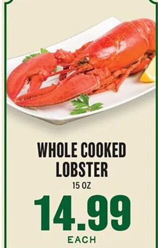 Whole Cooked Lobster