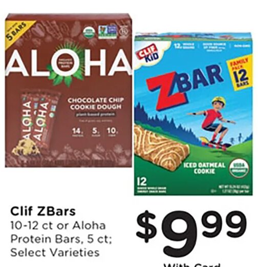Clif ZBars or Aloha Protein Bars