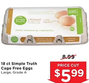 18 ct Simple Truth Cage Free Eggs at Mariano's