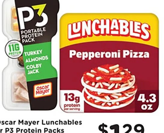 Oscar Mayer Lunchables or P3 Protein Packs at Mariano's