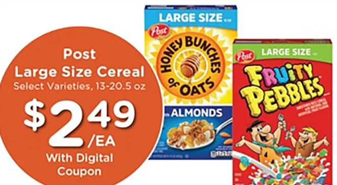 Post Large Size Cereal at Mariano's