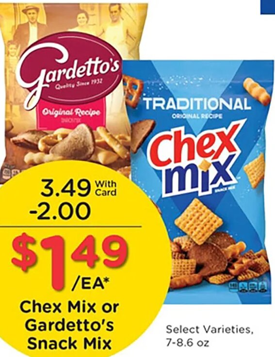 Chex Mix or Gardetto's Snack Mix