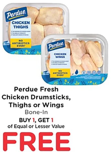 Perdue Fresh Chicken Drumsticks, Thighs or Wings
