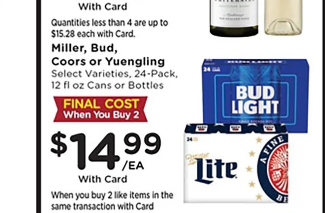Miller, Bud, Coors or Yuengling at Mariano's