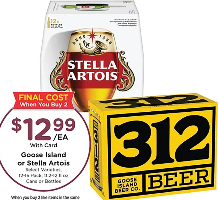 Goose Island or Stella Artois at Mariano's