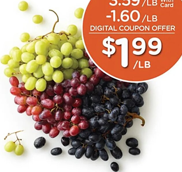 Red, Green or Black Seedless Grapes