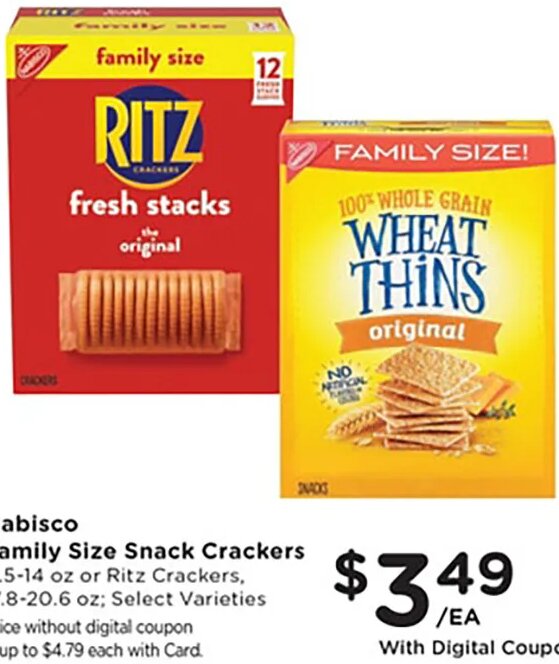 Nabisco Family Size Snack Crackers at Mariano's