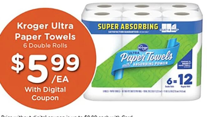 Kroger Ultra Paper Towels at Mariano's