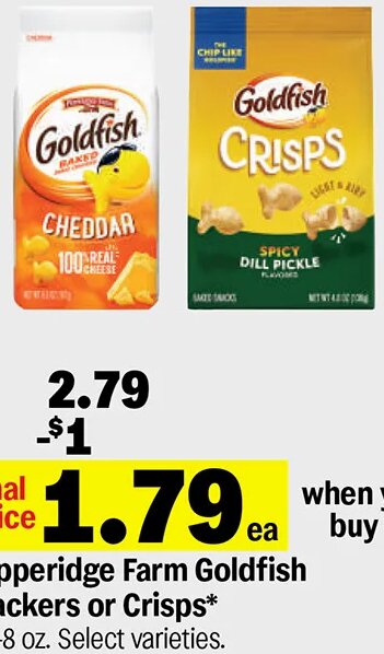 Pepperidge Farm Goldfish Crackers or Crisps at Meijer